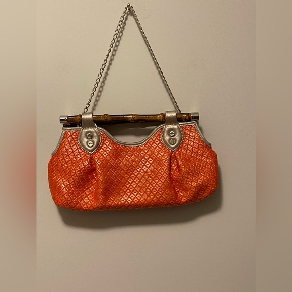 Elaine Turner Beach Grass Bamboo Handles Handbag with Matching Mirror - Picture 2 of 10